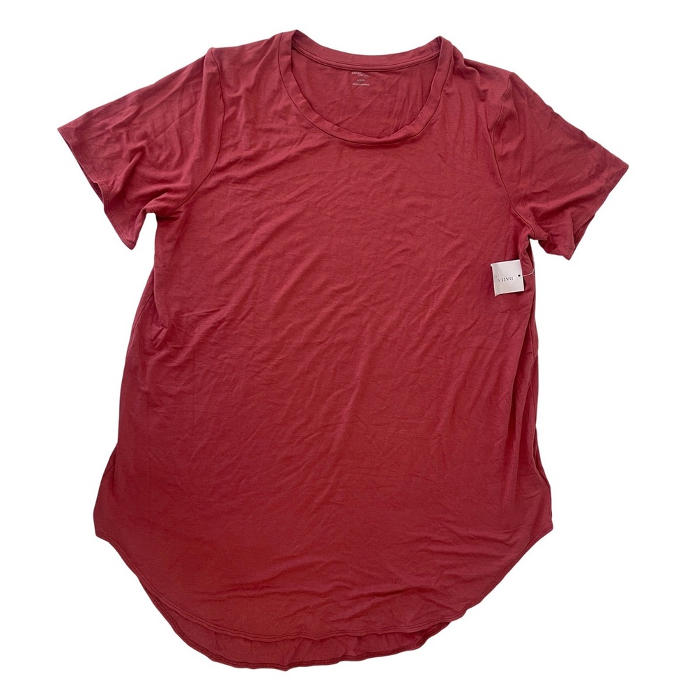 NWT Daily Ritual Women XL EcoVero Viscose Scoop Neck Curved Hem T-Shirt